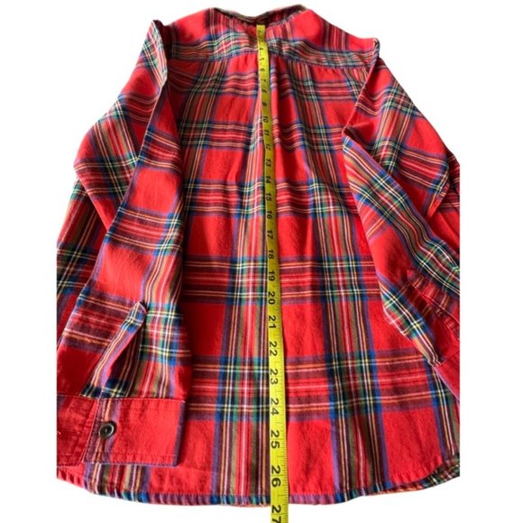 🌸4/$50🌸 Old Navy Red Tartan Flannel Button Down Shirt - Picture 13 of 14